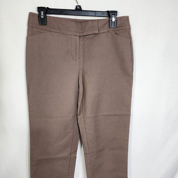 Ann Taylor Womens Cropped Pants Size 4 Brown Signature Cuffed Mid Rise Pockets - Picture 5 of 9